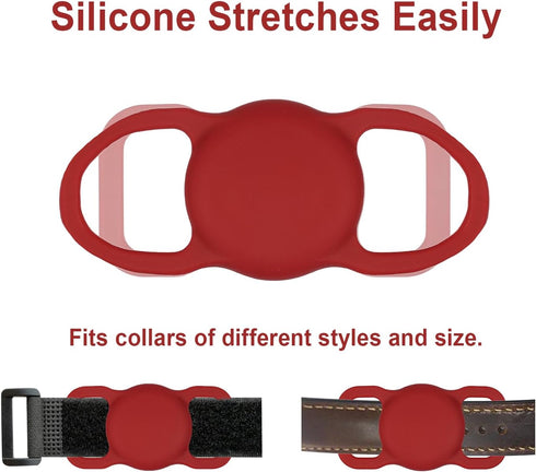 2pcs Airtag Dog Collar Holder, Waterproof Silicone Case for GPS Tracker Scratch-Resistant Protective Airtag Case Air Tag Holder for Dogs Cats Pet ...
