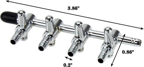 AQUANEAT Aquarium Air pump Splitter,Fish Tank Air Valve, Metal Stainless Steel Air Flow Control for Air Pump Accessories(Middle 4 Way)...