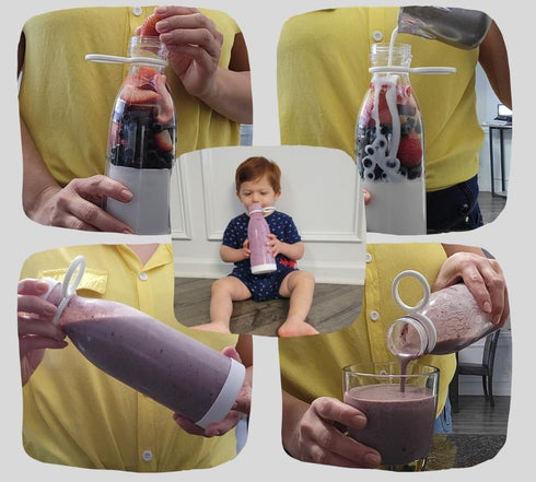 Portable Blender for Smoothies - Licuadora Portatil - 14oz Mini Blender for Shakes and Smoothies - Personal Blender for Shakes and Smoothies - USB...