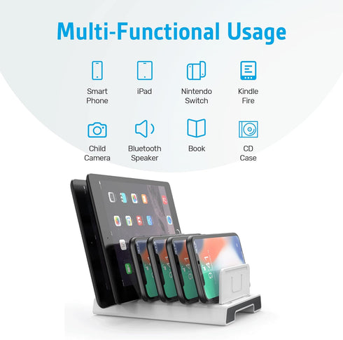 Unitek Adjustable Universal Multi Device Organizer Dock Stand Holder Compatible for iPhone, iPad, Kindle, Fire Tablet, Samsung Galaxy, Google Nexu...