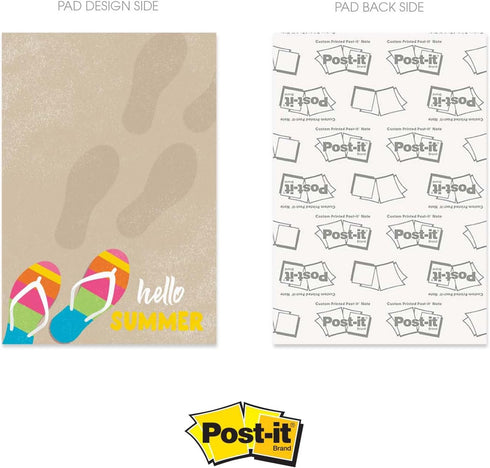 Summer Vibes Sticky Note Set / 4" x 6" Repositionable Sticky Note Pads/Five Modern Beach Theme Designs/Made in The USA...