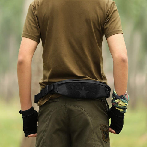 Protector Plus Tactical Running Waist Pack Belt Military Fitness Fanny Bag Sling Hip Bumbag MOLLE Army Lumbar Gear Pocket (Patch Included), Black,...