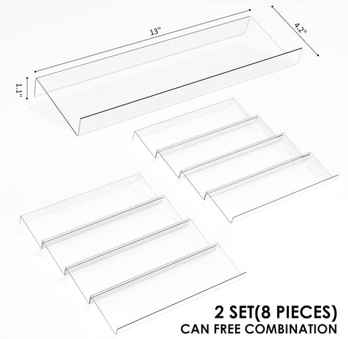 Spice Drawer Organizer, 4 Tier Clear Acrylic Expandable From 13" to 26" Seasoning Jars Drawer Insert, Kitchen Drawer Spice Rack Tray for Cabinet/C...