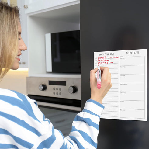2 Pcs Magnetic Dry Erase to Do List Grocery List Pad Whiteboard Sheet for Fridge 10" x 12" Magnetic to Do List White Board with 8 Whiteboard Marke...
