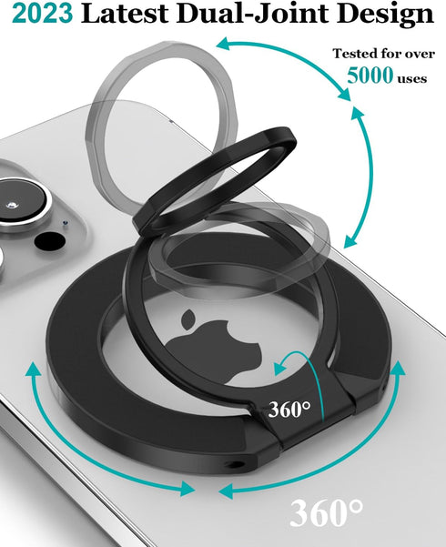 Magnetic Phone Grip for MagSafe, Double-Sided Magnetic Phone Ring Holder Adjustable Phone Finger Grip Stand Compatible with MagSafe Accessories, i...