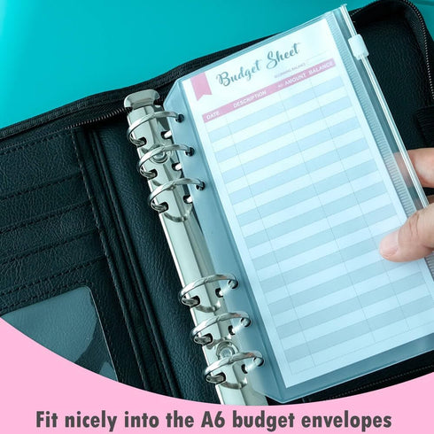 (Set of 60) Expense Tracker for A6 Budget Envelopes, Unpunched Budget Sheets Use with A6 Budget Binder Pockets, 3.1"x6.3"...