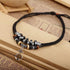 Men Black Leather Necklace Vintage Tribal Style Boho Hipppie Double Layered Black Braided Beaded Anchor Pendant Pirate Necklace...