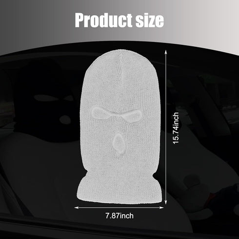 2 PCS Car Seat Headrest Cover, 15.74" x 7.87" Wool Acrylic Material Personalized Funny Full Face Mask Design Headrest Cover, Decorative Modificati...