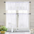 MIULEE White Sheer Curtains 24 inch Length Linen Textured Kitchen Window Curtains Over Sink, Rod Pocket Short Small Curtains for Bathroom Cafe Lig...