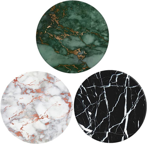 Multi-Functional Grip Mobile Phone Stands and Finger Holder (3 Pack) - Green Marble Rose Gold Black...