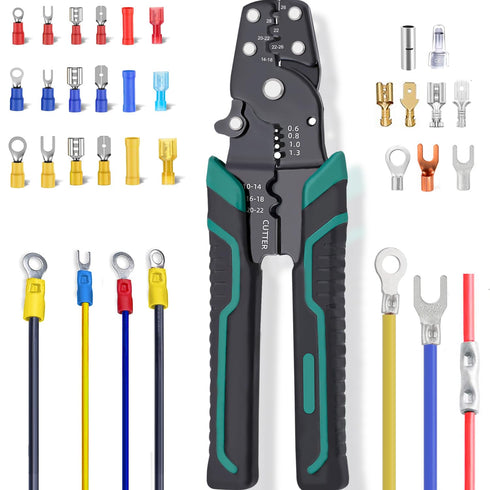 Tnisesm 301Pcs Insulated Wire Electrical Connectors Assortment Kit with Ring, Spade, Butt, Quick Disconnect, Crimp Automotive Cable Terminals...