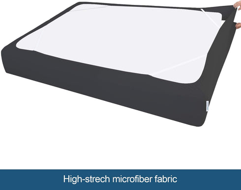 Box Spring Cover Twin Size, Alternates for Bed Skirt, Smooth and Elastic Woven Fabric Wrap Around 4 Sides of The Box Spring, Wrinkle & Fading Resi...