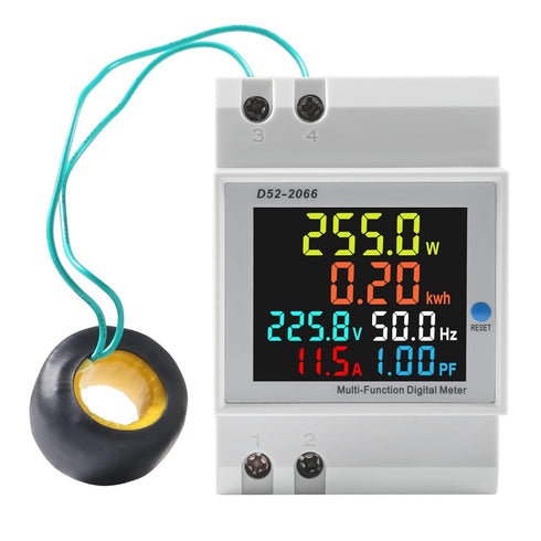 Electricity Single Phase Energy Meter Tester Electricity Usage Monitor AC 110V 40V-300V 100A Ampermeter Power Voltmeter Ammeter Voltage Amps Watt ...