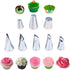 5 Pieces Large Piping Tips Set and 3Pcs Russian Grass Cream Tips DIY Decor Baking Tool, Stainless Steel Piping Nozzles Kit for Pastry Cupcakes Cak...