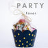Navy Blue and Gold Cupcake Wrappers - Reversible Party Decoration Supplies, Sailor Theme, Nautical Baby Shower, Military Retirement, Police Birthd...
