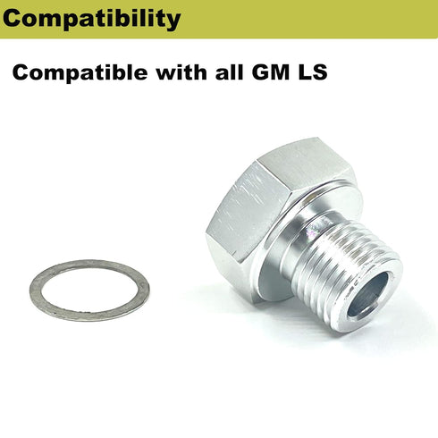 M16 1.5 Adapter to 1/8 NPT Oil Pressure Sensor Adapter Oil Pressure Sensor Adapter Fitting for LS Engine Swap LS1 LSX LS3 and for All GM LS Series...