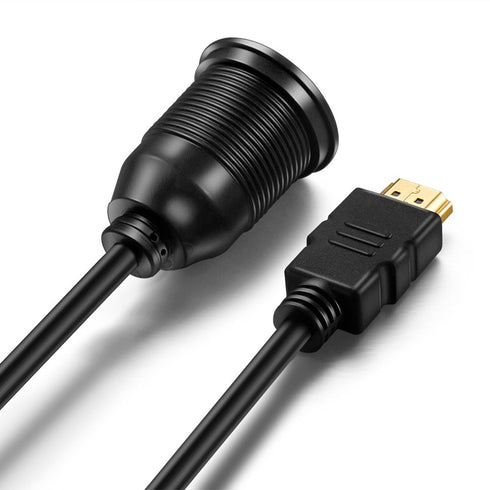 HDMI Panel Flush Mount Cable - 1 Meter 3ft HDMI Extension Dash Flush Panel Mount Cable for Car, Boat and Motorcycle...