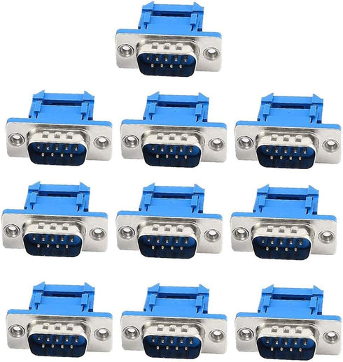 Yohii Serial Port D-SUB DB9 9 Pin Male IDC Crimp Connectors for Flat Ribbon Cable - 10pcs- (G7.23)...