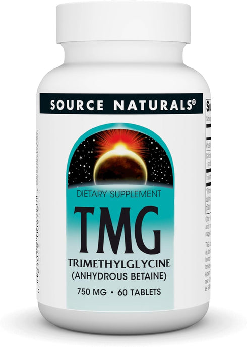 Source Naturals TMG 750mg Trimethylglycine (Anhydrous Betaine) - 60 Tablets...