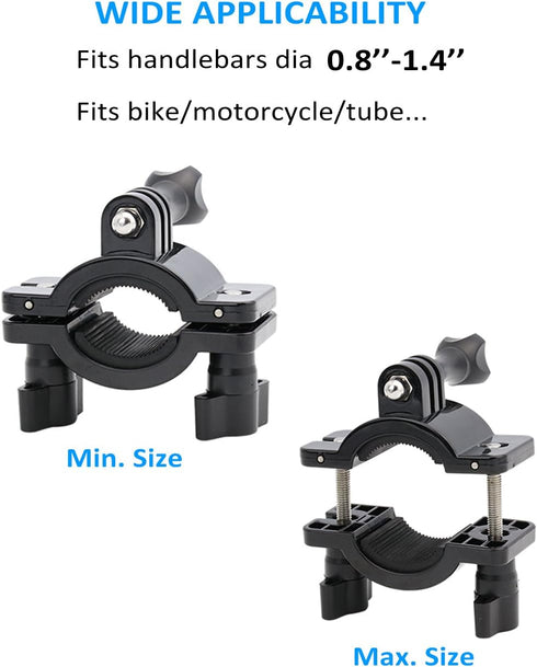 Pipe clamp Mount, Bike Handlebar Camera Mount for GoPro Hero 9/8/7/6/5/4/3+/3/2/1...