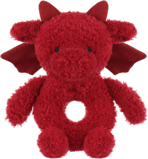 Apricot Lamb Baby Lovey Red Dragon Soft Rattle Toy, Plush Stuffed Animal for Newborn Soft Hand Grip Shaker Over 0 Months (Red Dragon, 5.9 Inches)...