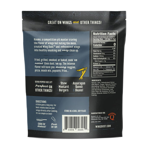 Kosmos Q Seven Pepper Face Lift Spicy Hot Wing Dust, Spicy Chicken Wing Seasoning for Chicken, Fries, Burgers, Queso, Beans & More, Flavorful Heat...
