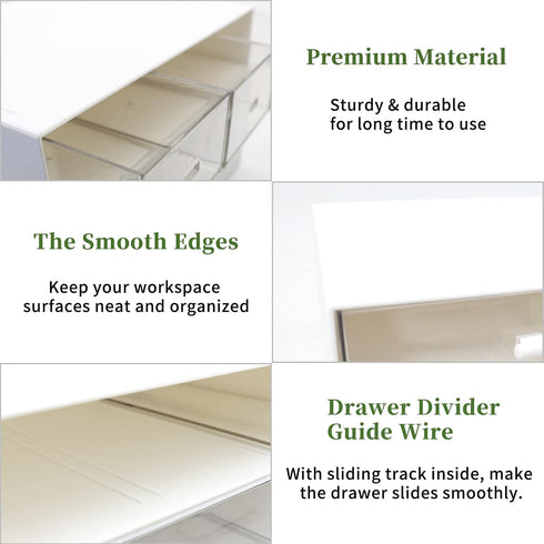 Desk Organizer Drawers-Stackable Desk Drawer Organizer, Plastic Storage Drawers Desktop Storage Great for Office Organization School Home - 3 Draw...