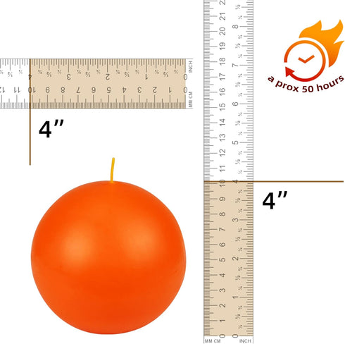 Zest Candle 2-Piece Ball Candles, 4-Inch, Orange...