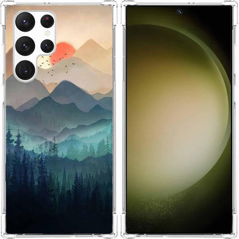 Sunset Nature Landscape Case for Samsung Galaxy S23 Ultra,Wilderness Night Art Painting Pattern Case,Soft TPU Full Cover Case for Galaxy S23 Ultra...