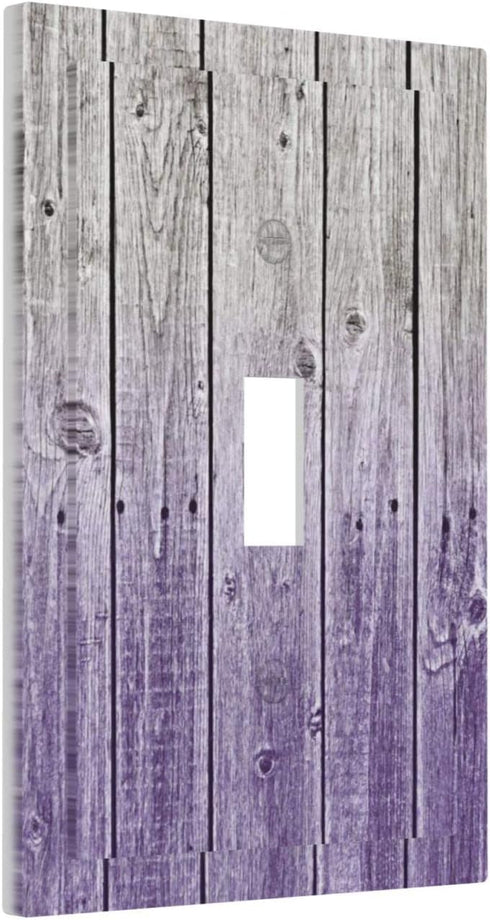 Rustic Wood Country Grape Grey Single Toggle Light Switch Cover Decorative 1 Gang Wall Plate Electrical Switchplate Home Faceplate for Kitchen Bat...