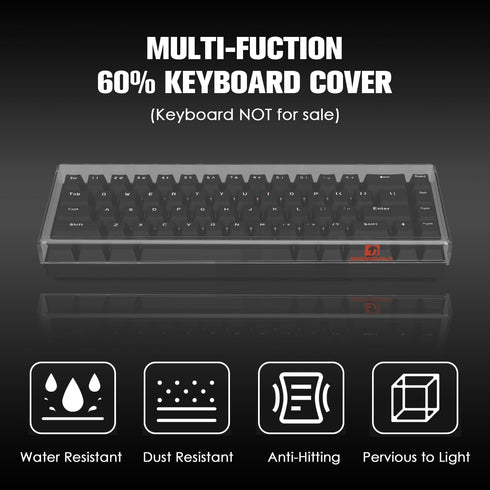 SELORSS Gaming Keyboard Dust Cover Mechanical Keyboard Cover Premium Clear Acrylic Keyboard Cover for 60% Compact 68 Keys Gaming Keyboard Keychron...