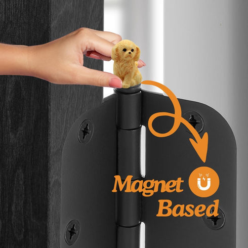 Door Hinge Heads Decorative Topper - Magnetic Hinge Head Dog Set of 6...