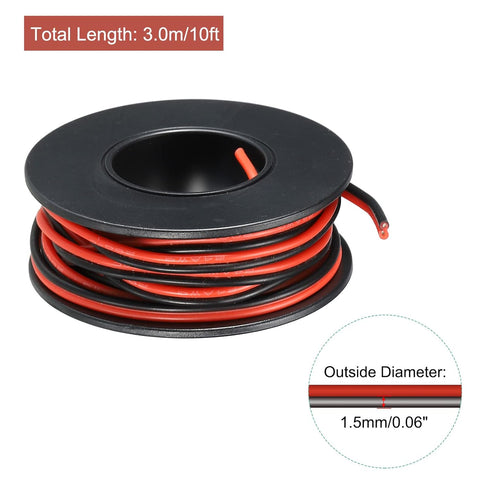 MECCANIXITY 26 Gauge Wire 2 Conductor Parallel Silicone Wire 26AWG Stranded Wire Electrical Wire Tinned Copper Wire Spool 3.0m/10ft for LED Strip ...