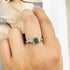 Moss Agate Ring for Women Silver Vintage Open Green Gemstone Rings for Wedding Fashion Engagement Jewelry Gifts...
