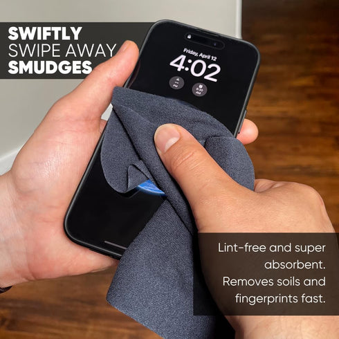 Premium Lens Glasses Cleaning Cloth by Microfiber Wholesale | Black | 6”x6” | 10pk | Soft Microfiber Suede | Travel Size Reusable | No Lint Scratc...