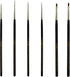 ZEM Brush Synthetic Sable Detail Brush Set Sizes Long Liners 20/0,10/0,5/0 Mini Liner 5/0, Angle 1/8", Shader 2...