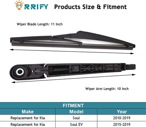 Rear Windshield Wiper Blade Arm Set for Kia Soul 2010-2019, for Kia Soul EV 2015-2019 Rear Windsheild Back Wiper Arm and wiper Blade with Cover As...