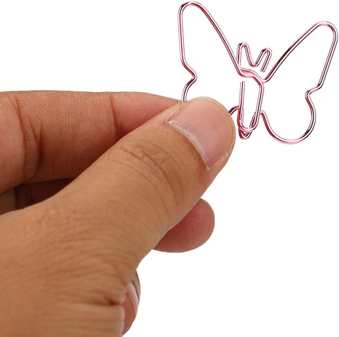 50Pcs Butterflies Paperclip Set, Pink Cute Paperclips, Metal Paperclips for Office, Home, and School Use...