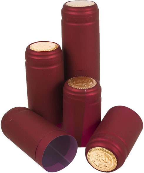 Heat Shrink Capsules, 100 Pcs Wine Brewing Caps Matte Surface Oriental Red For Professional and Home Use...