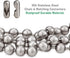 Wayilea Ball Bead Chain 52 Feet, Stainless Steel Ball Chains with 100 Pieces Matching Connectors Clasps, DIY Necklace Making Craft Dog Tag Key Cha...