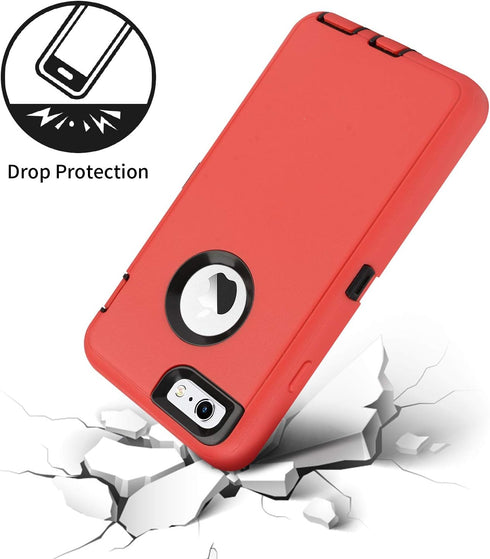 CAFEWICH for iPhone 6/6S Case Heavy Duty Shockproof High Impact Tough Rugged Hybrid Rubber Triple Defender Protective Anti-Shock Silicone Mobile P...