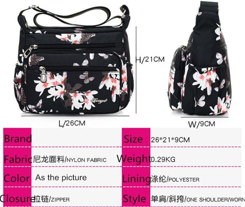 Crossbody Bags for Women Multi Pocket Shoulder Bag Waterproof Nylon Messenger Purses and Handbags...