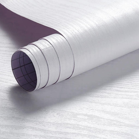 Arthome White Wood Contact Paper,11x100 inch Self Adhesive Wallpaper Waterproof Gloss PVC Vinyl, Oil Proof,White Wood Vinyl Paper for Furniture Co...
