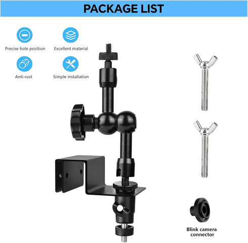 2-in-1 Weatherproof Gutter Mount for Blink Outdoor (3rd Gen), Blink Outdoor 4(4th Gen) and Blink Solar Panel, Adjustable No Drilling Wall Mount, P...