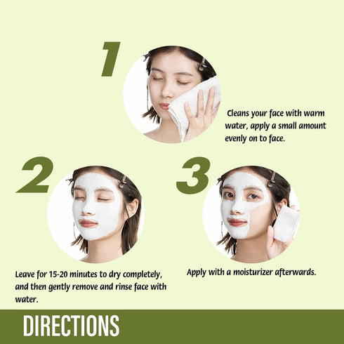 Organic Green Tea Clay Face Mask Skincare, Wash Off Repairing Facial Mask,Anti Wrinkle Remove Dark Circle Foot Facial Skin Care Treatmet for Women...