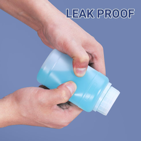 PE Plastic Food Grade Bottles, Wide Mouth Lab Reagent Bottle, Liquid/Solid Sample Seal Sample Storage Container Chemical Bottle (Translucent, 8.4o...