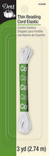 Dritz 9339W Thin Beading Cord Elastic, White, 3-Yard...