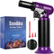 Sondiko Butane Torch with Fuel Gauge S907, Refillable Soldering Torch Lighter with Adjustable Flame for Welding, Resin Art, Industrial, Purple & B...