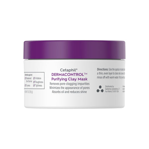 Cetaphil Clay Mask Pro, Dermacontrol Purifying Clay Face Mask with Bentonite Clay for Blackheads and Pores, Designed for Oily, Sensitive Skin, 3 O...