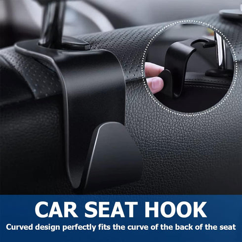 Moly Magnolia Car Seat Headrest Hook, 4PCS Multifunctional Auto Backseat Hangers, Vehicle Storage Organizer for Purse, Coat, Umbrella, Grocery, Ba...